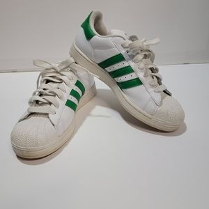 Adidas Superstars-Mens 8- Green and White